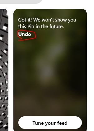 Hiding a pin on Pinterest